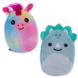 Set of Hand Warmers, Pocket Warmers with Knitted Cover or Fleece Cover, Finger Warmer Against Cold Hands in Winter (Kawaii Unicorn & Narwhal, Set of 2)