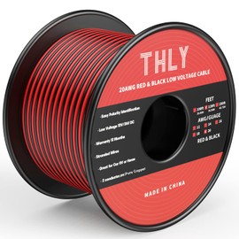 THLY 20 Gauge Wire, Pure Copper Wire 120FT 2 Conductor 20 AWG Red Black Low Voltage Wire 12V/24V DC Cable LED Strips Extension Wire for Landscape Marine Car Speaker Hookup Wire
