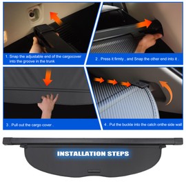 Fannyc Cargo Cover Fit for Honda CRV 2017 2018 2019 2020 2021 2022 Accessories,Retractable Rear Trunk Cover Luggage Security Shield Shade Cover