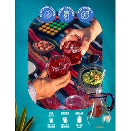 Klass Aguas Frescas |Drink Mix Hibiscus | Flavors From Natural Sources, No Artificial Flavors, With Vitamin C (Makes 7 to 9 Quarts) 14.1 Oz Family Pack (4-Pack)