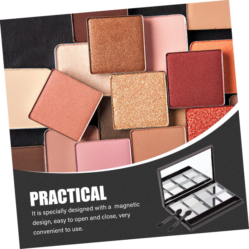 WOONEKY Travel-friendly Eyeshadow Box Grid Empty Blush Cases Compact Makeup