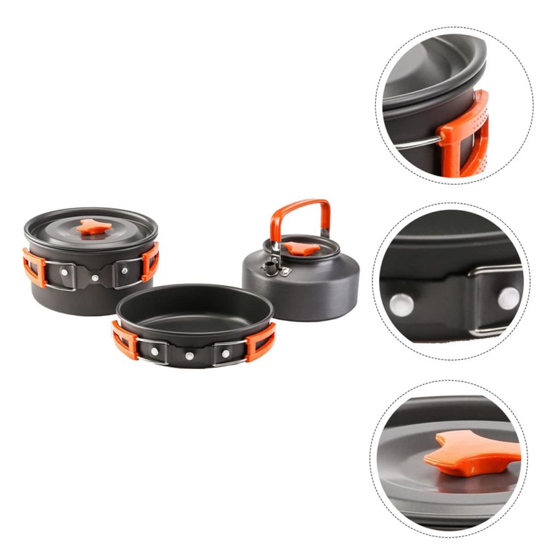 Mipcase 1 Set Portable Camping Cookware Durable Camping Pots and