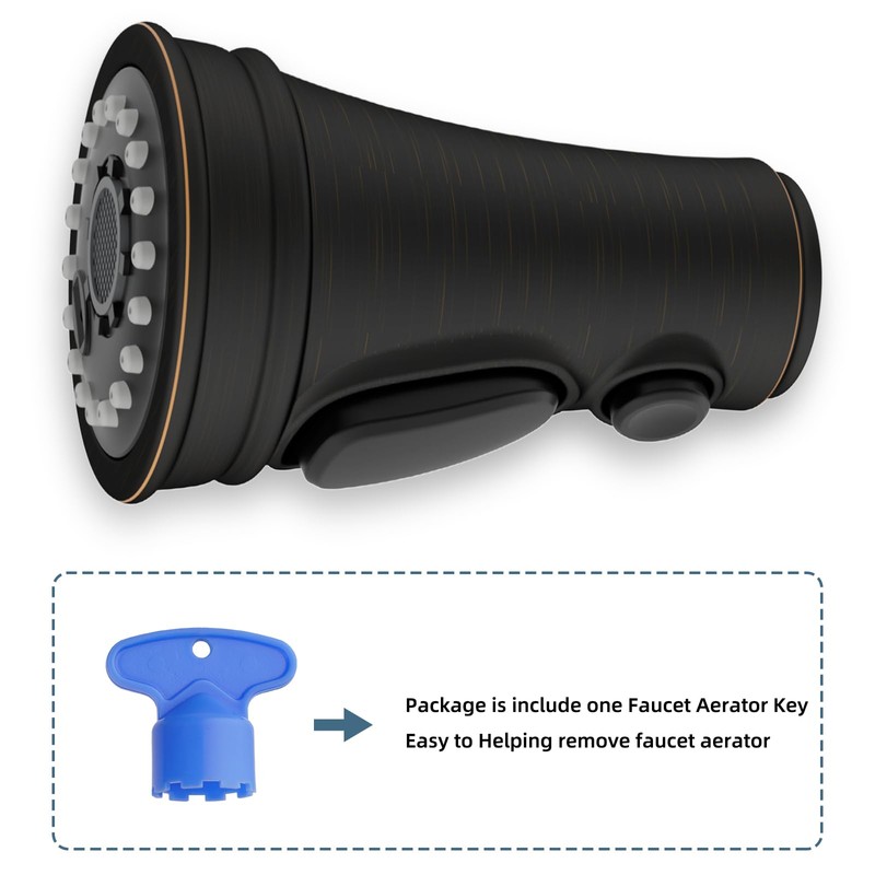 iFealClear Universal Pull Down Kitchen Faucet Spray Head, Three Function