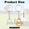 2pcs Golf Cart Keychain, Zinc Alloy Golf Keychain Silver Gold
