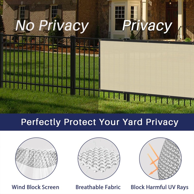 Windscreen4less 4' x 12' Privacy Fence Screen Heavy Duty Windscreen