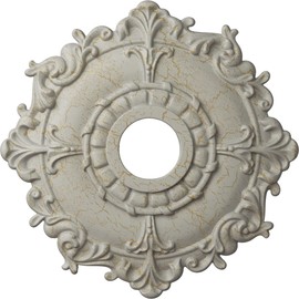 Ekena Millwork CM18RLPCC Riley Ceiling Medallion, 18"OD x 3 1/2"ID x 1 1/2"P, Pot of Cream Crackle