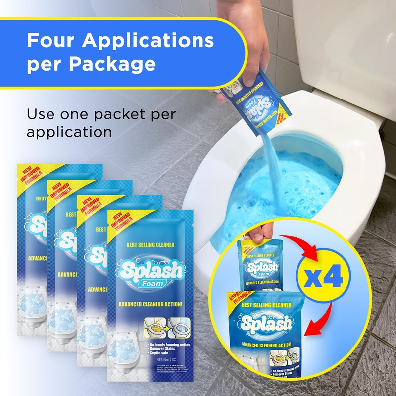Splash Foam Toilet Cleaner - New and Improved - Self