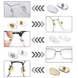 [DFsucces] メガネ鼻パッド シリコン製 柔らかい 25ペア 5種類 ノーズパッド ずれ落ち防止 鼻パッド 交換セット メガネ修理キット ケース 付き