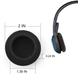 VUFVOID 4Pcs 55mm/2.2" Replacement Foam Ear Pud Earpads Sponge Cushion Applicable for Headphones Most Standard Size Office Telephone Headsets H251 H251N H261N H351 H361