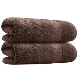 Towelogy® 2 Piece Set - Hand Towels for Bathroom 100% Egyptian Cotton Multipurpose Washcloths Ideal for Everyday Use Fade & Tear Resistant 50 x85cm | Machine Washable (Peanut Brown, 2)