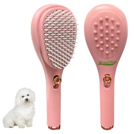 FERMALIFE - Puppy Brush for Small Dogs - Soft Dog Brush for Yorkies, Maltipoos & Shih Tzus - Gentle Grooming Tool for Easy Pet Hair Removal - Compact & Travel-Friendly Design (Pink)