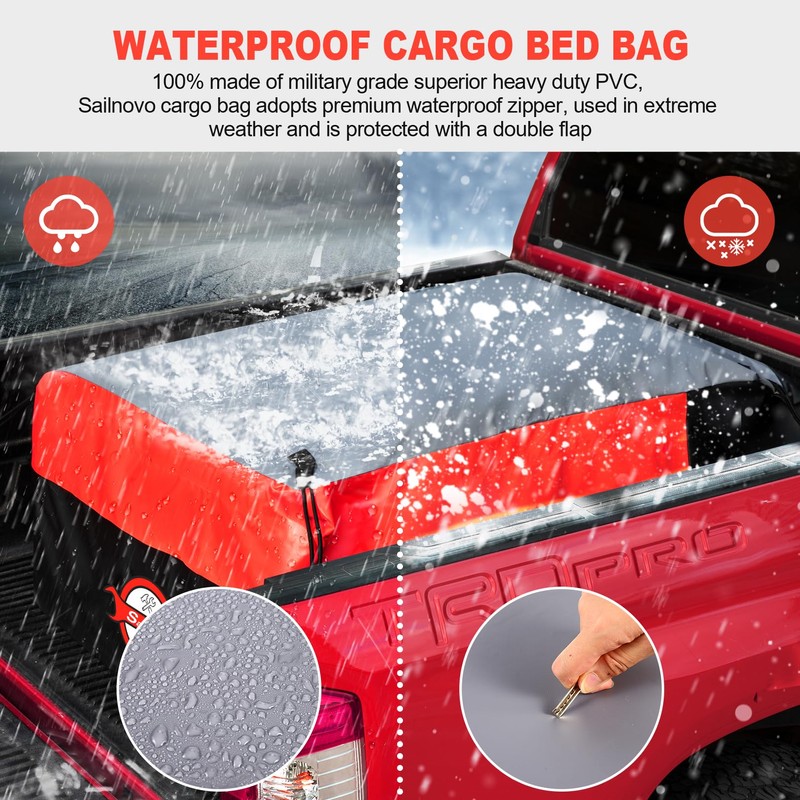 Sailnovo Truck Bed Cargo Bag, 26 Cubic ft Waterproof Cargo