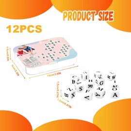 Crossword Solitaire Dice Game,Alphabet Word Dice Game,Fun Travelc Dice Game,Thinking Words Game,12 Dice Letters Set Travel Scrabble Fun Fast Family Party Game for Kids Teens Adults Family Board