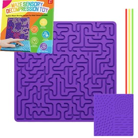 Purple Maze Exploration, Sensory Interaction, Stress Relief，Sensory Activity Board, Double-Sided Silicone Fidget Toy for Kids & Adults,Silent, No Mess,Calming for Anxiety,ADHD & Autism