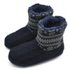KuaiLu Men's Wool Slippers Knitted Artificial Warm Indoor Boots Non-Slip