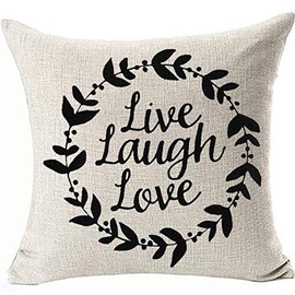Farmhouse Live Laugh Love Cottage Chic Kitchen Pillow Cushion Cover 18x18 Decorative Throw Pillow Cases,Removable Two Side Invisible Zipper Color:10