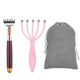 1 x Back Scratcher, 1 x Head Scratcher, 1 x Flannel Bag, Retractable Back Scratcher, Portable Scratcher, Back Massager