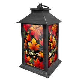 Briarwood Lane Fall Lantern 13.5" x 5.5" x 5.5" Autumn Color Leaves for Fall Lantern