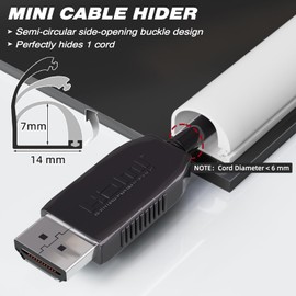 78”TV Cord Hider for Wall Mounted TV, Selfadhesive Wall Cable Hider for 1 Cord, Flexible Silicone White Cord Covers Wire Hiders for Cords on Wall,Babyproof Cable Concealer Raceway Management