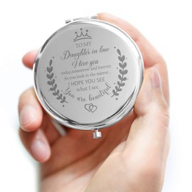 Soulpetals Daughter in Law Gifts Compact Mirror for Daughter in Law Gifts from Mother in Law for Wedding Day Birthday