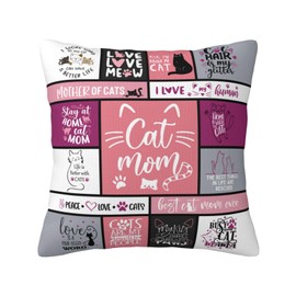 Christmas Cat Lover Gifts for Women, Cat Mom Gifts, Cat Xmas Gifts for Cat Lovers for Women, Cat Themed Gifts for Women, Cat Gifts for Girls, Cat Decor for Cat Lovers Throw Pillow Covers 18×18 Inches