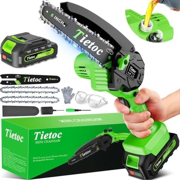 Unbranded Cordless Mini Chainsaw Electric Battery Powered Handheld Wood Garden