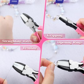 LEONTOOL Flat Nose Pliers for Jewelry Making with 2 Replacement Tips, Parallel Pliers 5 Inches Soft Jaw Pliers with Consistent Grip Wire Straightener for Beading, Looping, Gripping, Shaping Wire