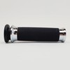Chrome Billet Aluminum w/KNURLED Rubber Cushion 1" Motorcycle Grips for