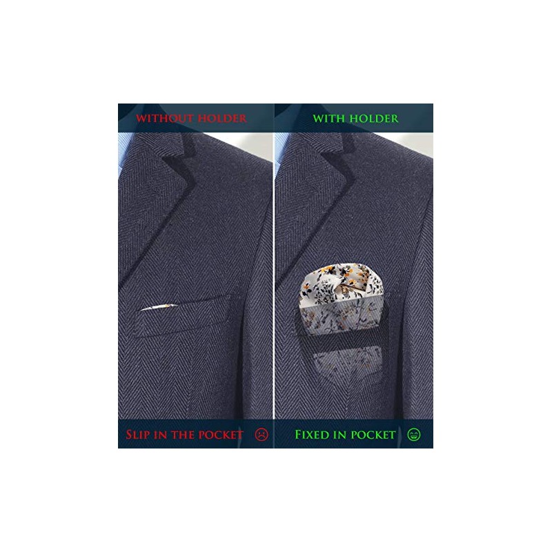 Pocket Square Holder, Keeps Handkerchiefs in Place and Shaped, Suit