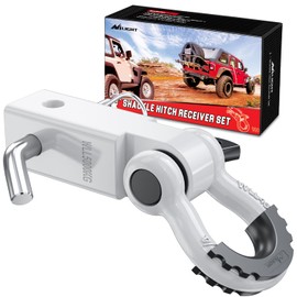 Nilight Shackle Hitch Receiver 2Inch 45000 LBs Breaking Strength 3/4" D Ring Pin Heavy Duty Solid Recovery Towing Kit for Trucks Jeeps Off-Road