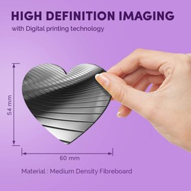 1 x Heart MDF Magnets - Aluminium Abstract Silver Metal 16140