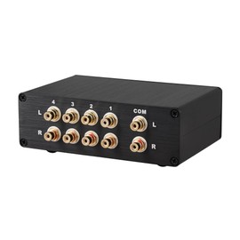4 to 1 (1 to 4) RCA Audio Source Signal Switch Box Manual Passive Audio Splitter Box 1 in 4 Out HiFi Lossless selector L/R (RCA 0401GL)