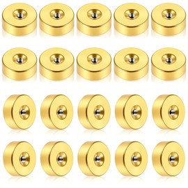 20 Pcs Stainless Steel Earring Backs Gold Flat Screw On Earrings Back Replacements for Studs, Flat Back Earring Backs for Sensitive Ears Studs Women Men Ear Piercing