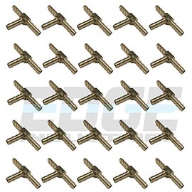 EDGE INDUSTRIAL 3/16" Hose ID Brass Hose Barb TEE SPLICER Fitting Fuel / AIR / Water / Oil / Gas / WOG (Qty 25)