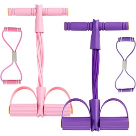 Kit Pedal de 6 Tubos con Ligas de Resistencia para Ejercicio, Estirador de Resistencia para Abdomen Piernas Brazos, Bandas Elásticas Yoga Pilates, Entrenamiento en Casa Gimnasio, Focenat, Exer