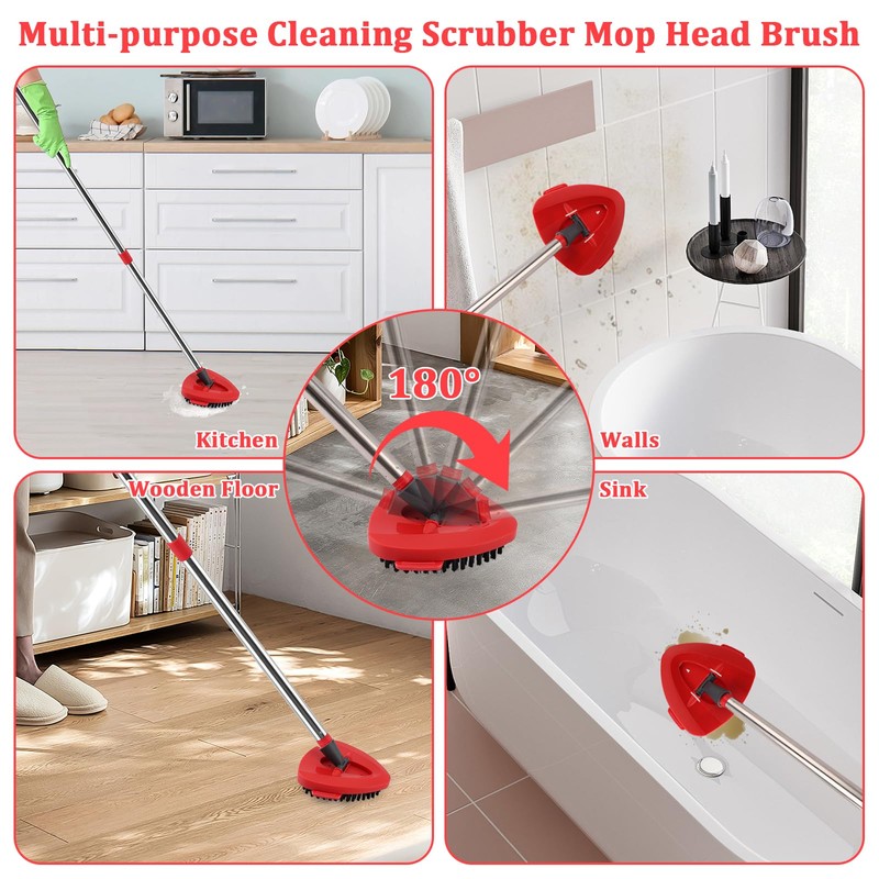 2 PCS O-Ceda Spin Mop Scrub Brush Head Attachments, Scrubbing