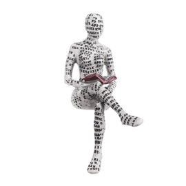 ZDNT Resin Reading Woman Figurine,Resin Abstract Thinker Sculpture,Figure Decoration for Shelf,Thinker Style Reading Figures Statue,Bookworm Sculpture,Bookshelf Ornament,For Bedroom,Desk,Office (B)