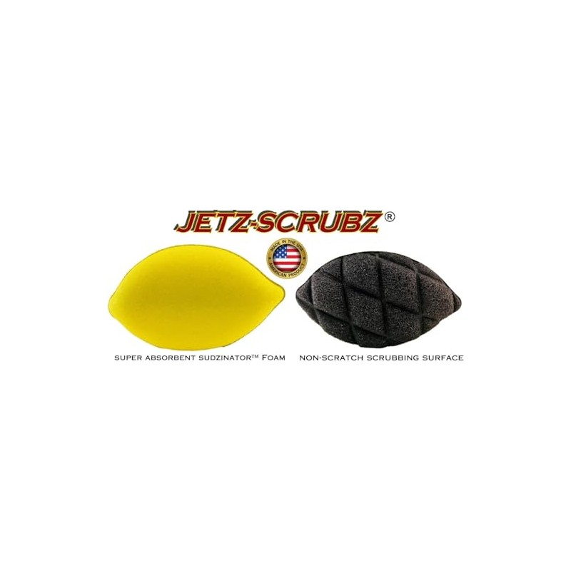 Jetz-Scrubz Scratch-Free Scrubber Sponge, Lemon Shaped, Set of 4, Made