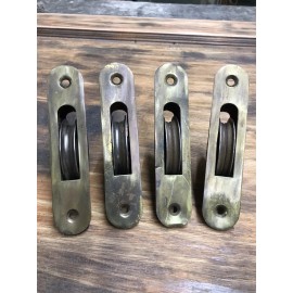 Lot Of 4 vintage victorian window weight pulleys 6 in By 1 Inch .
