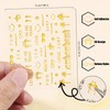 30 Sheets Gold Nail Art Stickers Star Letter Line 3D