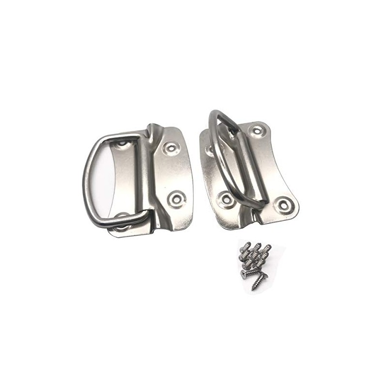 2pcs Silver 4 Inch Pull Ring Handle Nickel Plating Foldable