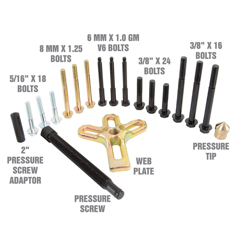 OEMTOOLS 37187 Harmonic Balancer Puller Kit - Heat-Treated Steel Puller