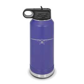 RDW J-3 Cub Water Bottle 32 oz - Laser Engraved w/Flip Top Removable Straw - Polar Camel - Stainless Steel - Vacuum Insulated - Double Walled - Drinkware Bottles - j3 Light Aircraft - Purple