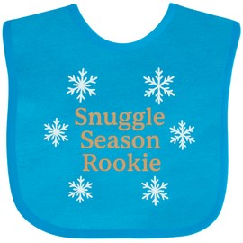 inktastic Snuggle Season Rookie Winter Snowflakes Baby Bib Turquoise 46c6e