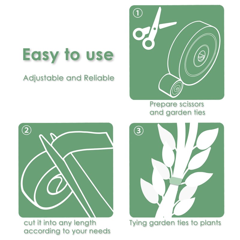 plantactic Garden Tie Green Tape, Plant Supports, Gentle On Plants