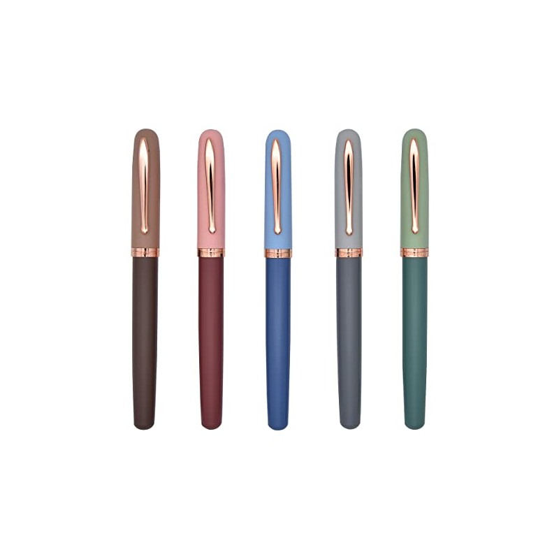 Juego de 5 plumas estilográficas, diseño clásico con convertidor, puntas