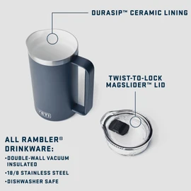 YETI Rambler 34 oz Pitcher, Vacuum Insulated, Stainless Steel with MagSlider Lid, Rescue Red