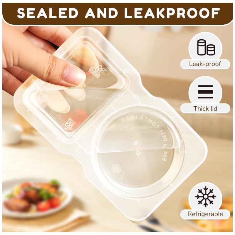 YC-GREHUN Double Compartment Snack Containers with Lids Snack Pack Containers