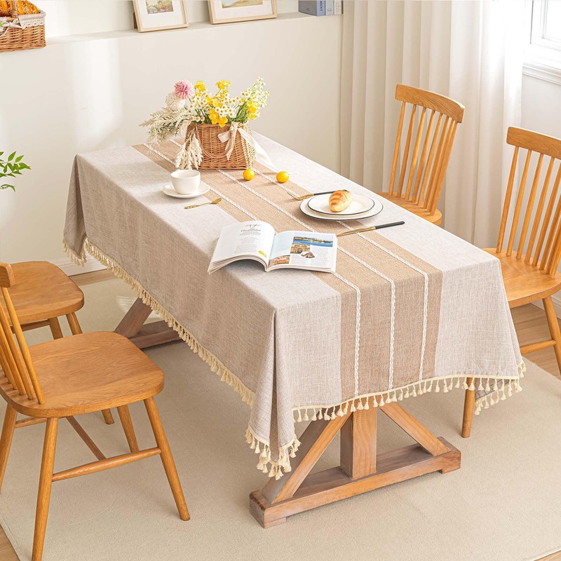 SIELUNO - Mantel rectangular con rayas de café, 55 x