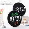 Round Digital Wall Clock 12 24Hr USB Powered Silent Modern
